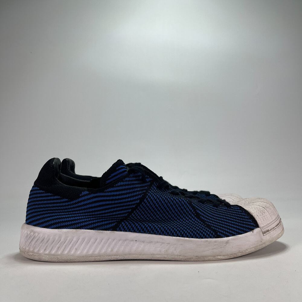 adidas Superstar Blue Black Bounce Primeknit Casual Sneakers S82242 Men's Sz 9.5